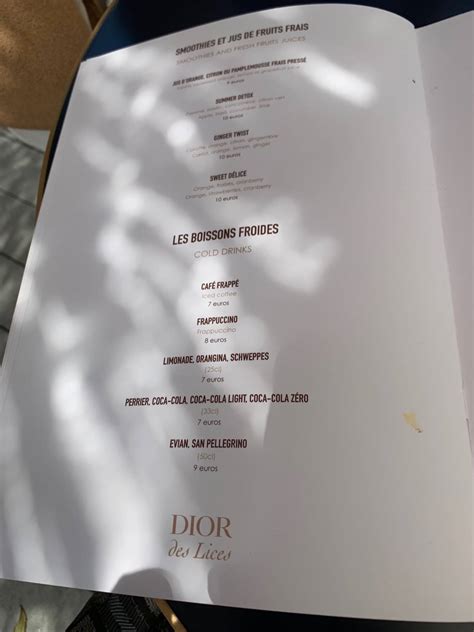 dior cafe cote d'azur|dior des lices menu.